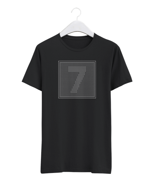 Minimalist Dot Raster Number 7 Design